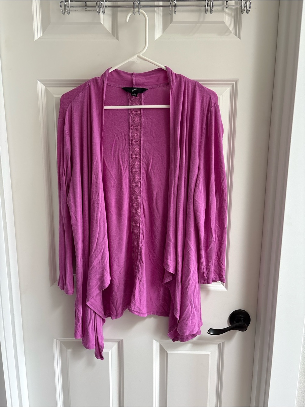 Women’s Open-Front Pink Draped Cardigan
